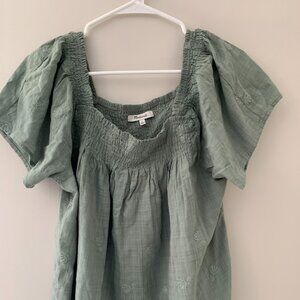 Madewell Sz Medium Green Blouse